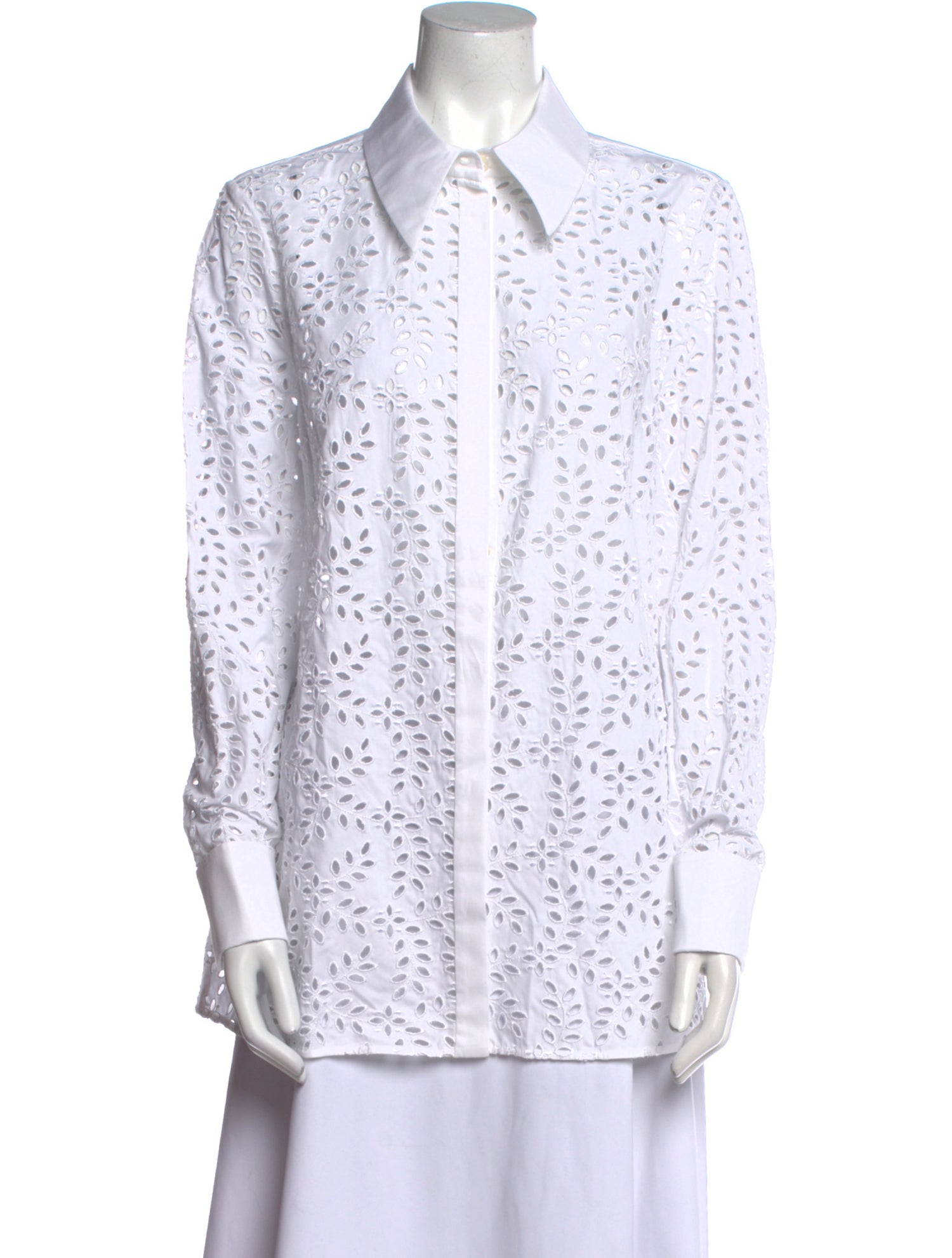 Erdem Printed Long Sleeve Button-Up Top